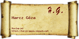 Harcz Géza névjegykártya